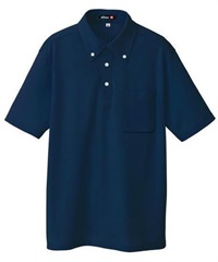 【アイトス】10599　吸汗速乾（クールコンフォート）半袖ボタンダウンポロシャツ（男女兼用）(008ﾈｲﾋﾞｰ-S)