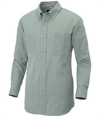 【アイトス】50401　長袖ボタンダウンシャツ（コードレーン）（男女兼用）(115ｸﾞﾘｰﾝ-3S)
