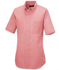 【アイトス】50402　半袖ボタンダウンシャツ（コードレーン）（男女兼用）(109ﾚｯﾄﾞ-3S)
