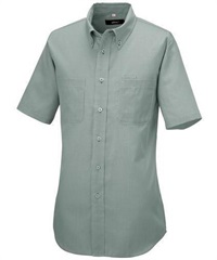 【アイトス】50402　半袖ボタンダウンシャツ（コードレーン）（男女兼用）(115ｸﾞﾘｰﾝ-3S)