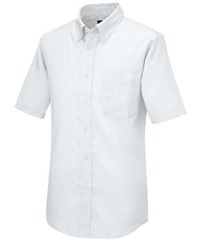 【アイトス】50404　半袖ボタンダウンシャツ（ヘリンボーン）（男女兼用）(101ﾎﾜｲﾄ-3S)