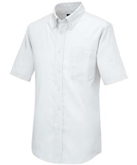 【アイトス】50404　半袖ボタンダウンシャツ（ヘリンボーン）（男女兼用）(001ﾎﾜｲﾄ-3S)