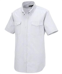 【アイトス】7878　半袖オックスボタンダウンシャツ（両ポケットフラップ付）（男女兼用）(001ﾎﾜｲﾄ-3S)