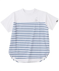 【アイトス】95185　防虫ボーダープリントTシャツ(006ﾌﾞﾙｰ-M)