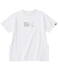 【アイトス】95187　防虫脇切替えポケット付プリントTシャツ(001ｵﾌ-M)