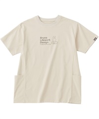 【アイトス】95187　防虫脇切替えポケット付プリントTシャツ(002ﾍﾞｰｼﾞｭ-M)