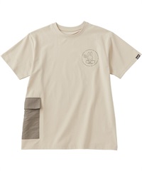 【アイトス】95188　防虫脇貼付けポケット付プリントTシャツ(002ﾍﾞｰｼﾞｭ-M)