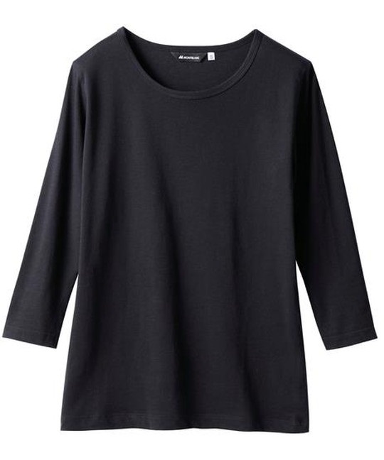 【住商モンブラン（MEDICAL）】CE423　Ｔシャツ　男女兼用　８分袖　黒｜スクラブインナーの通販サイト｜ユニフォームの通販ならUniform World