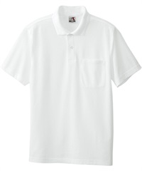 【桑和】0027     半袖ポロシャツ（胸ポケット）(0ﾎﾜｲﾄ-SS)