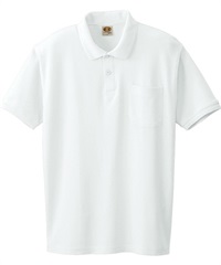 【桑和】0097     半袖ポロシャツ（胸ポケット）(0ﾎﾜｲﾄ-S)