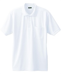 【桑和】50397    半袖ポロシャツ（胸ポケット）(0ﾎﾜｲﾄ-SS)