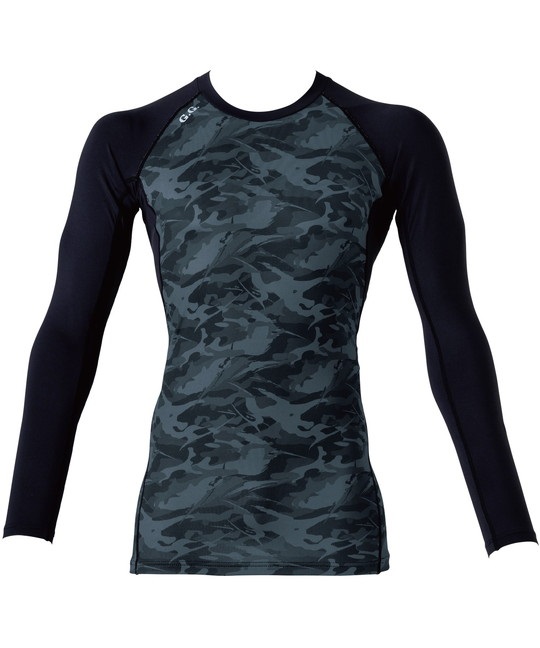 【桑和】8535-40　長袖ｻﾎﾟｰﾄｼｬﾂ(511ｶﾓﾌﾗｸﾞﾚｰ-S)