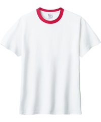 【トムス（Printstar）】00085-CVT　5.6オンス　ヘビーウェイトTシャツ(710ﾎﾜｲﾄ×ﾚｯﾄﾞ-100)
