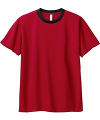 【トムス（glimmer）】00300-ACT　4.4オンス　ドライTシャツ(636ｶﾞｰﾈｯﾄﾚｯﾄﾞ×ﾌﾞﾗｯｸ-100)