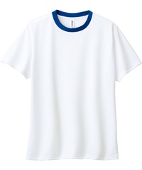 【トムス（glimmer）】00300-ACT　4.4オンス　ドライTシャツ(732ﾎﾜｲﾄ×ﾛｲﾔﾙﾌﾞﾙｰ-WM)