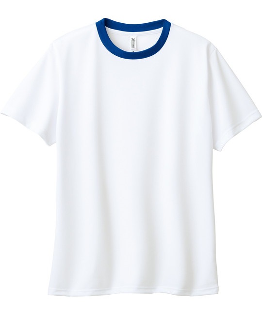 【トムス（glimmer）】00300　4.4オンス　ドライTシャツ(732ﾎﾜｲﾄ×ﾛｲﾔﾙﾌﾞﾙｰ-WM)