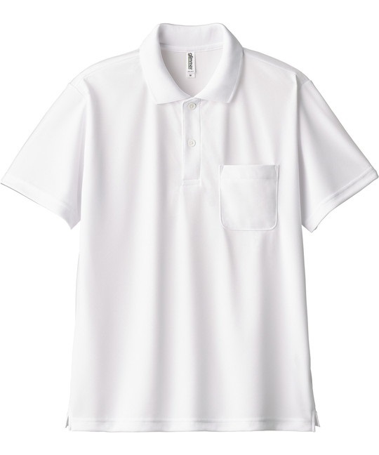 【トムス（glimmer）】00330　4.4オンス　ドライポロシャツ（ポケット付）(001ﾎﾜｲﾄ-SS)