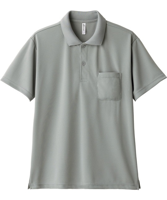【トムス（glimmer）】00330　4.4オンス　ドライポロシャツ（ポケット付）(002ｸﾞﾚｰ-SS)