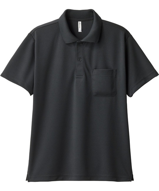 【トムス（glimmer）】00330　4.4オンス　ドライポロシャツ（ポケット付）(005ﾌﾞﾗｯｸ-SS)