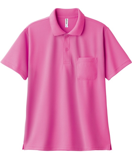 【トムス（glimmer）】00330　4.4オンス　ドライポロシャツ（ポケット付）(011ﾋﾟﾝｸ-SS)