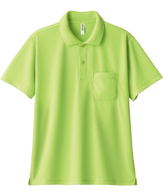 【トムス（glimmer）】00330　4.4オンス　ドライポロシャツ（ポケット付）(024ﾗｲﾄｸﾞﾘｰﾝ-SS)