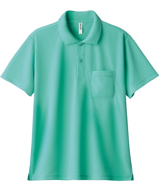 【トムス（glimmer）】00330　4.4オンス　ドライポロシャツ（ポケット付）(026ﾐﾝﾄｸﾞﾘｰﾝ-SS)