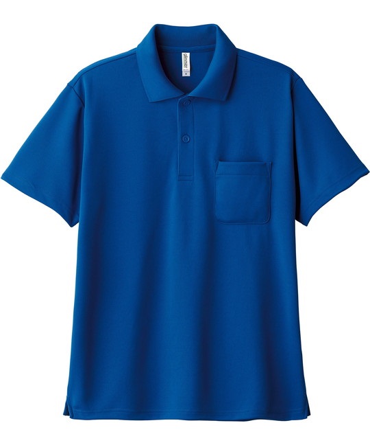 【トムス（glimmer）】00330　4.4オンス　ドライポロシャツ（ポケット付）(032ﾛｲﾔﾙﾌﾞﾙｰ-SS)