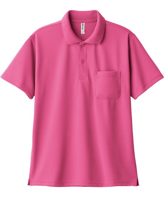 【トムス（glimmer）】00330　4.4オンス　ドライポロシャツ（ポケット付）(049蛍光ﾋﾟﾝｸ-SS)