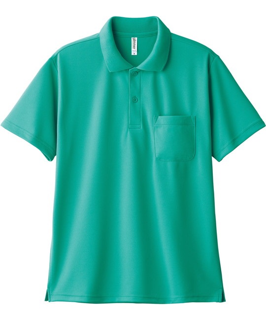 【トムス（glimmer）】00330　4.4オンス　ドライポロシャツ（ポケット付）(096ﾐﾝﾄﾌﾞﾙｰ-SS)