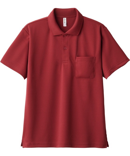 【トムス（glimmer）】00330　4.4オンス　ドライポロシャツ（ポケット付）(112ﾊﾞｰｶﾞﾝﾃﾞｨ-SS)