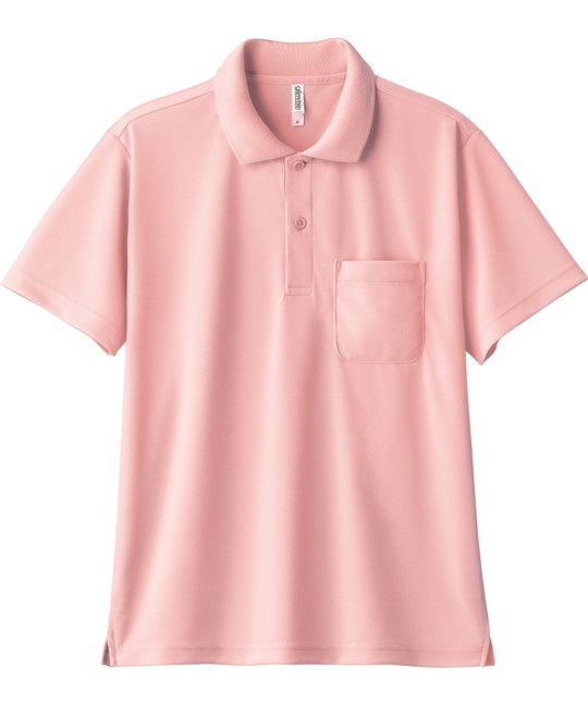 【トムス（glimmer）】00330　4.4オンス　ドライポロシャツ（ポケット付）(132ﾗｲﾄﾋﾟﾝｸ-SS)