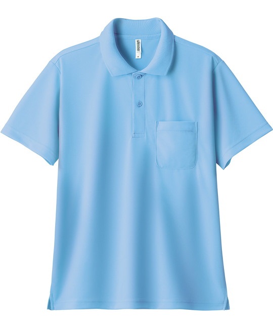 【トムス（glimmer）】00330　4.4オンス　ドライポロシャツ（ポケット付）(133ﾗｲﾄﾌﾞﾙｰ-SS)