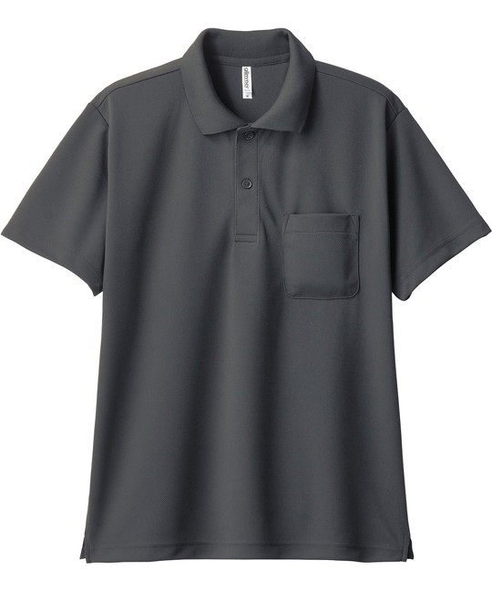 【トムス（glimmer）】00330　4.4オンス　ドライポロシャツ（ポケット付）(187ﾀﾞｰｸｸﾞﾚｰ-SS)