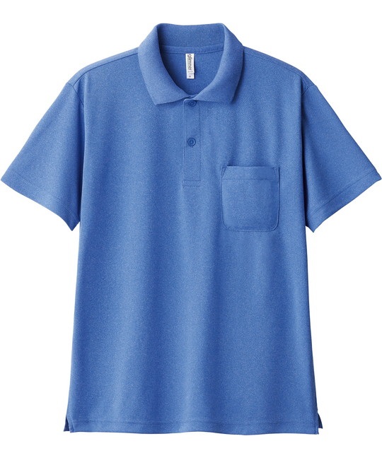 【トムス（glimmer）】00330　4.4オンス　ドライポロシャツ（ポケット付）(902ﾐｯｸｽﾌﾞﾙｰ-SS)