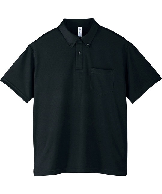 【トムス（glimmer）】00331　4.4オンス　ドライボタンダウンポロシャツ(005ﾌﾞﾗｯｸ-S)
