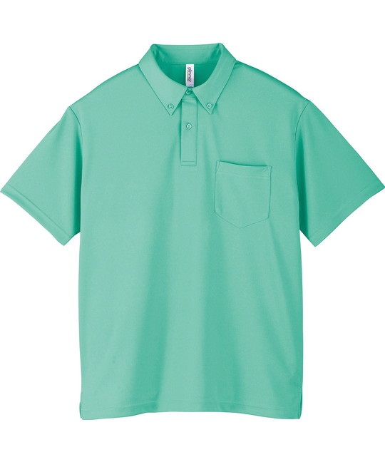 【トムス（glimmer）】00331　4.4オンス　ドライボタンダウンポロシャツ(026ﾐﾝﾄｸﾞﾘｰﾝ-SS)