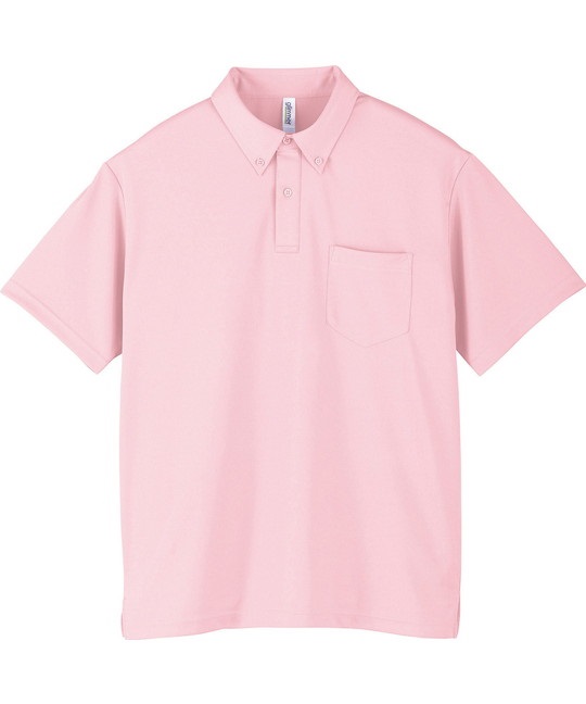 【トムス（glimmer）】00331　4.4オンス　ドライボタンダウンポロシャツ(132ﾗｲﾄﾋﾟﾝｸ-SS)