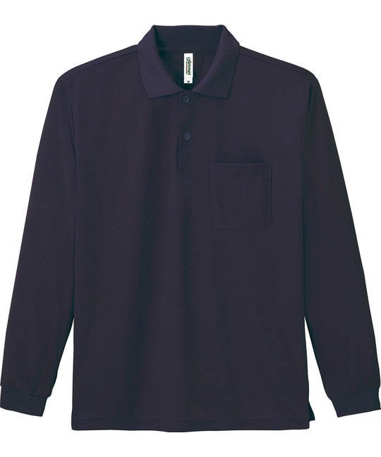 【トムス（glimmer）】00335　4.4オンス　ドライ長袖ポロシャツ（ポケット付）(031ﾈｲﾋﾞｰ-SS)