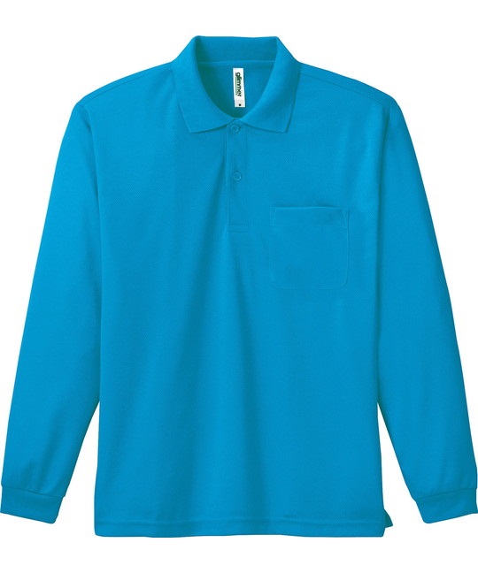 【トムス（glimmer）】00335　4.4オンス　ドライ長袖ポロシャツ（ポケット付）(034ﾀｰｺｲｽﾞ-SS)