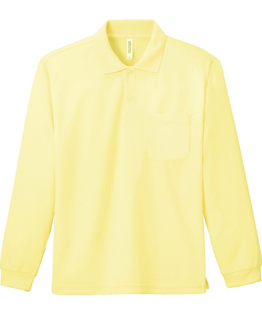 【トムス（glimmer）】00335　4.4オンス　ドライ長袖ポロシャツ（ポケット付）(134ﾗｲﾄｲｴﾛｰ-SS)