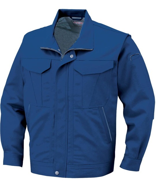 【CO-COS】A-1740　抗菌防臭・防縮ブルゾン（前ファスナータイプ）(6ﾀﾞｰｸｱｽﾞｰﾘ-S)