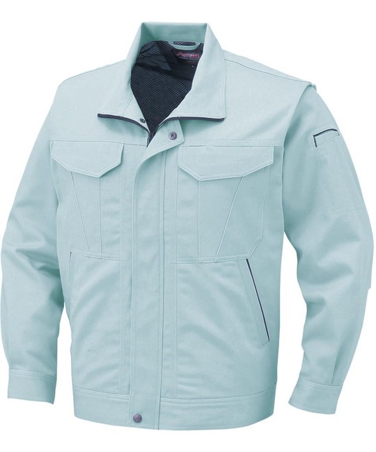 【CO-COS】A-1740　抗菌防臭・防縮ブルゾン（前ファスナータイプ）(9ﾊﾟｳﾀﾞｰｸﾞﾘｰﾝ-S)