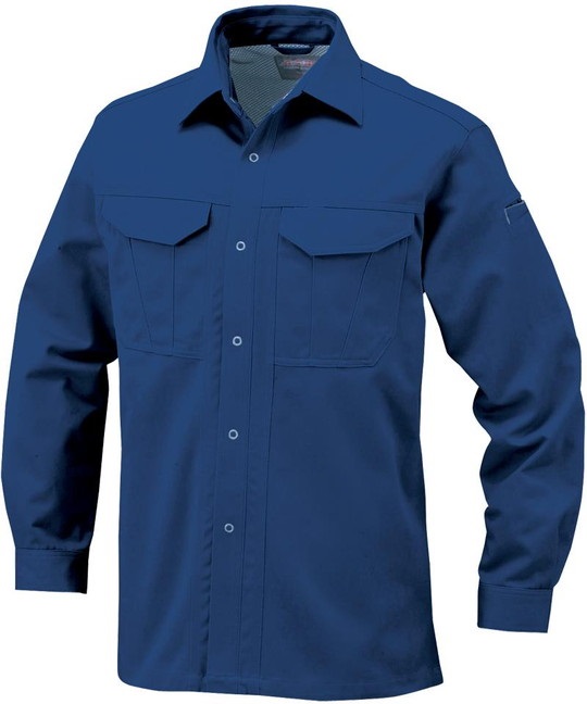 【CO-COS】A-1748　抗菌防臭・防縮長袖シャツ(6ﾀﾞｰｸｱｽﾞｰﾘ-S)