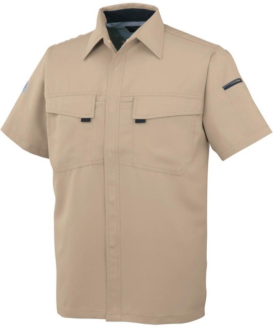 【CO-COS】A-3367　エコ・製品制電　半袖シャツ(2ﾍﾞｰｼﾞｭ-SS)