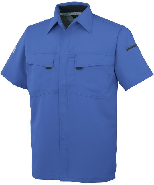 【CO-COS】A-3367　エコ・製品制電　半袖シャツ(6ﾌﾞﾙｰ-SS)