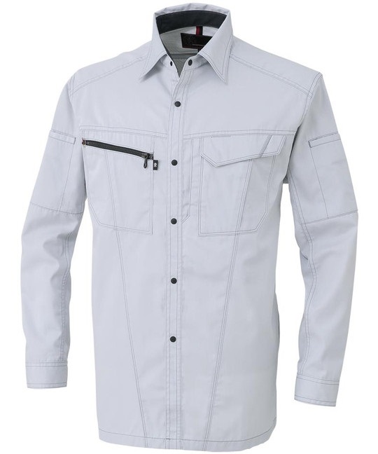 【CO-COS】A-4078　長袖シャツ(3ｼﾙﾊﾞｰ-SS)