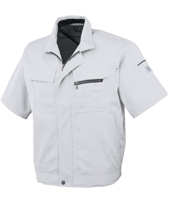 【CO-COS】A-4450　エコ５ＩＶＥスター　半袖ブルゾン(33ｼﾙﾊﾞｰｽﾊﾟｰﾀﾞ-3S)