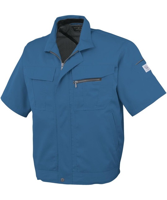 【CO-COS】A-4450　エコ５ＩＶＥスター　半袖ブルゾン(6ｼｴﾛﾌﾞﾙｰ-3S)