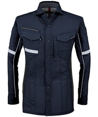 【CO-COS】A-7078　ストレッチ長袖シャツ(1ﾈｲﾋﾞｰ-SS)