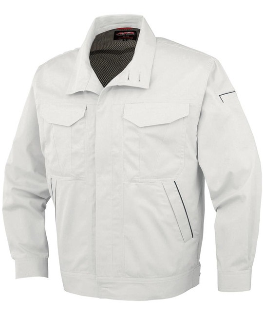 【CO-COS】A-742　抗菌防臭・防縮長袖ブルゾン(」前ヒヨクボタン仕様）(3ﾌﾟﾗﾁﾅｼﾙﾊﾞｰ-S)